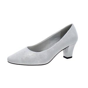 NiB Easy Street Womens Ballari Pump Heel Comfort Sole Silver Sz 7 W $80 RY1302
